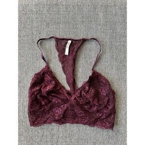 Charlotte Russe Racerback Lace Maroon Bralette Size Medium